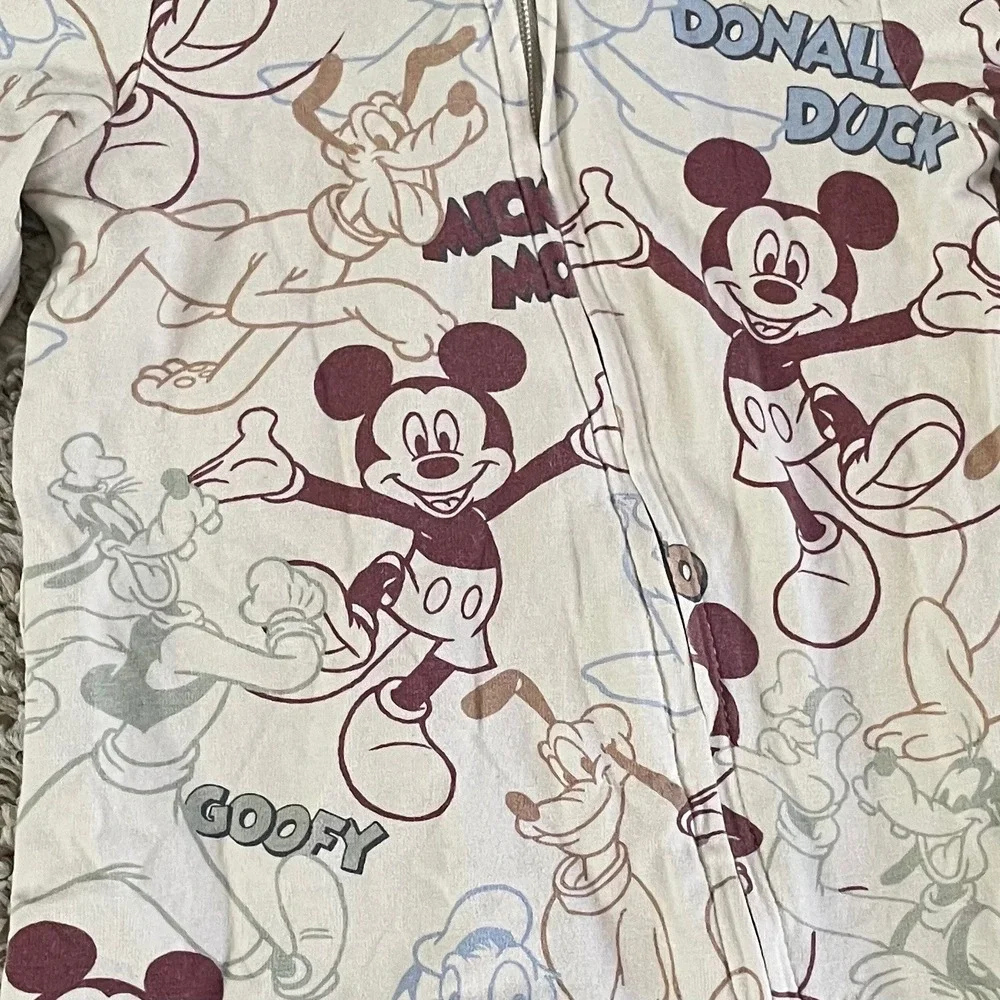 Disney Cotton:On Baby 0-3M Mickey Donald Goofy Footie Sleeper 1 piece Bodysuit